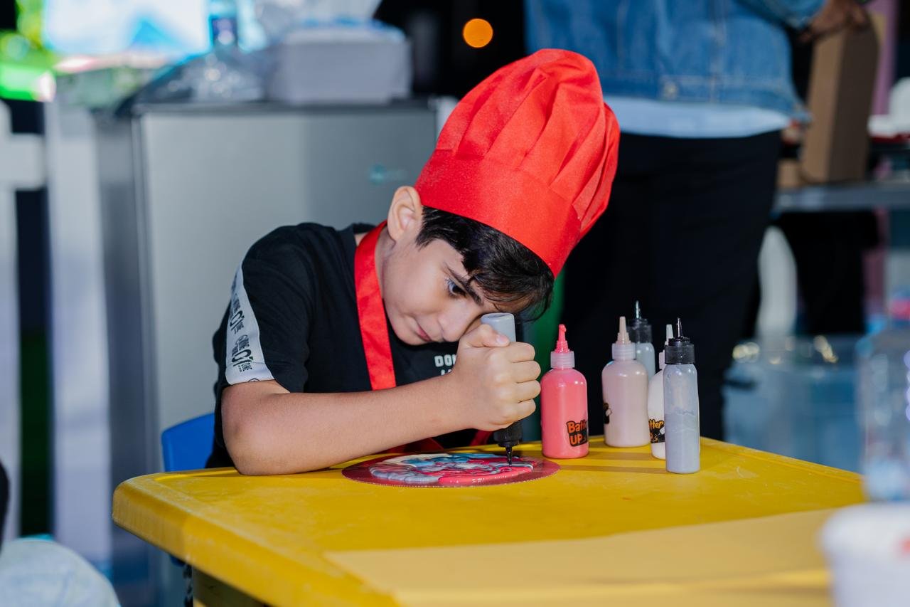 Kids doing pancake art